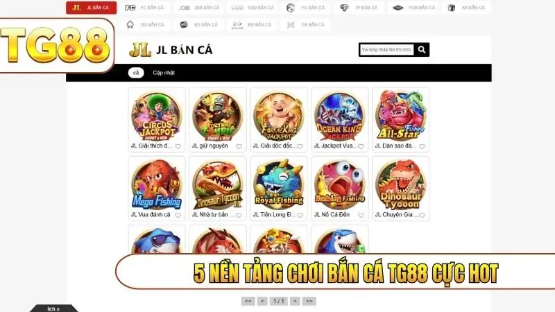 5 nền tảng chơi bắn cá TG88 cực hot