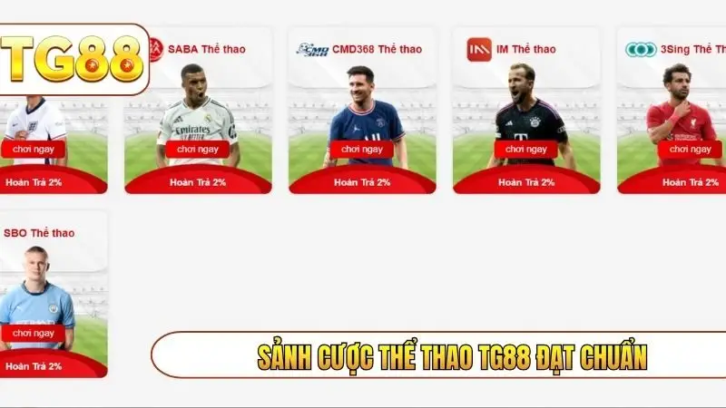Sảnh cược thể thao TG88 đạt chuẩn